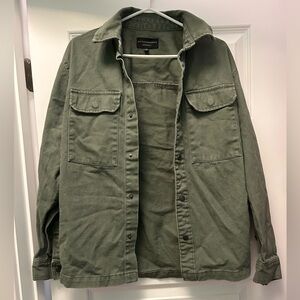 Army green denim jacket